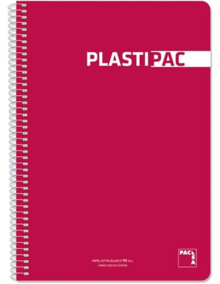 PAQ 5 BLOC Fº 80H 90G CUAD 4X4 PLASTIPAC COLOR ROJO